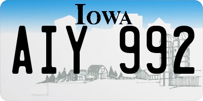 IA license plate AIY992