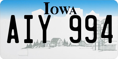 IA license plate AIY994