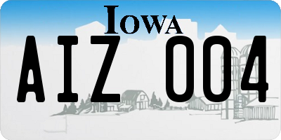 IA license plate AIZ004
