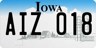 IA license plate AIZ018