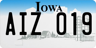IA license plate AIZ019