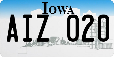 IA license plate AIZ020