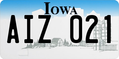 IA license plate AIZ021