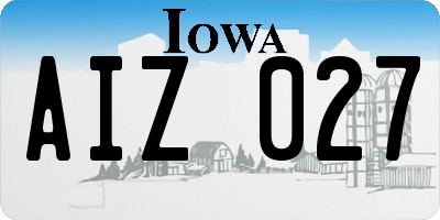 IA license plate AIZ027