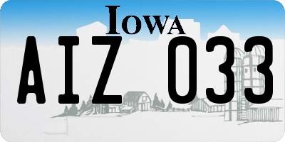 IA license plate AIZ033