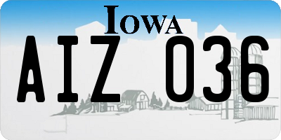 IA license plate AIZ036