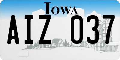 IA license plate AIZ037