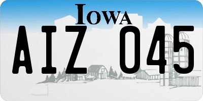 IA license plate AIZ045