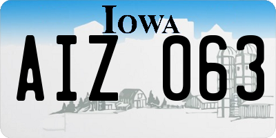 IA license plate AIZ063