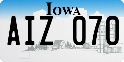 IA license plate AIZ070