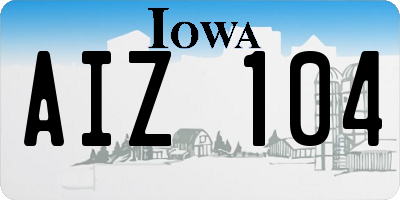 IA license plate AIZ104