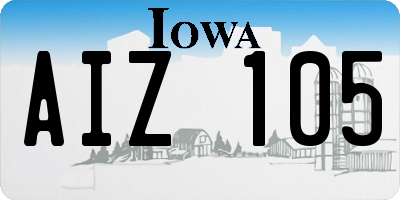 IA license plate AIZ105
