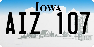 IA license plate AIZ107