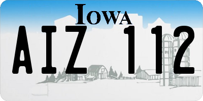 IA license plate AIZ112