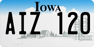 IA license plate AIZ120