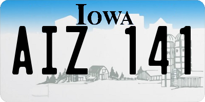 IA license plate AIZ141