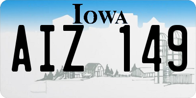 IA license plate AIZ149