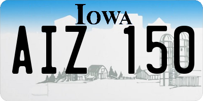 IA license plate AIZ150