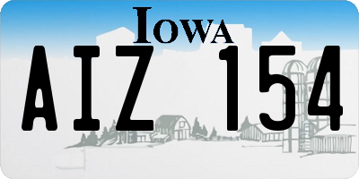 IA license plate AIZ154