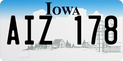IA license plate AIZ178