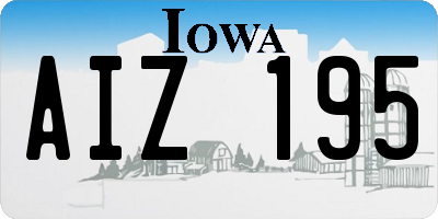 IA license plate AIZ195