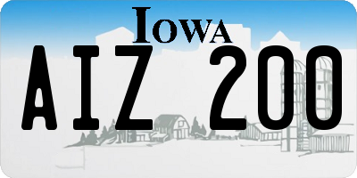 IA license plate AIZ200