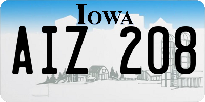 IA license plate AIZ208
