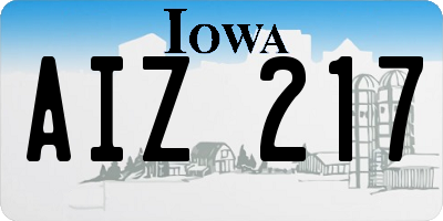 IA license plate AIZ217