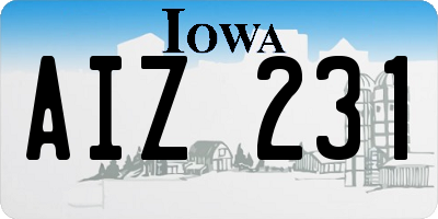 IA license plate AIZ231