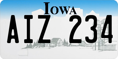 IA license plate AIZ234