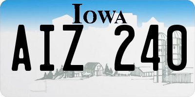 IA license plate AIZ240