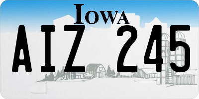 IA license plate AIZ245
