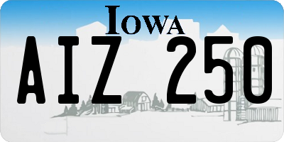 IA license plate AIZ250