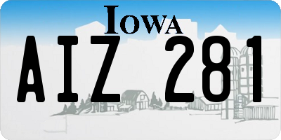 IA license plate AIZ281