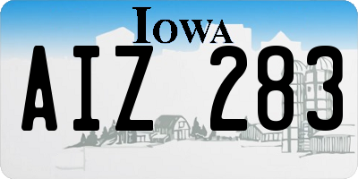 IA license plate AIZ283