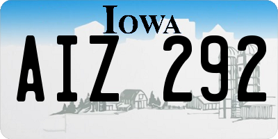 IA license plate AIZ292