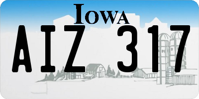 IA license plate AIZ317