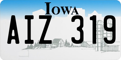 IA license plate AIZ319