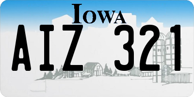 IA license plate AIZ321