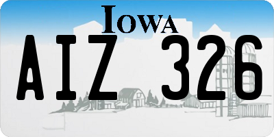IA license plate AIZ326