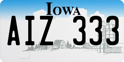 IA license plate AIZ333