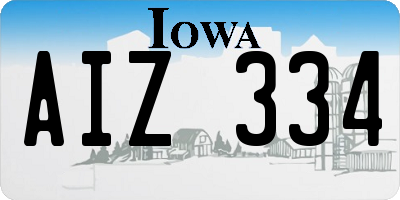 IA license plate AIZ334