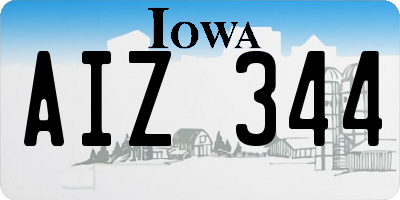 IA license plate AIZ344