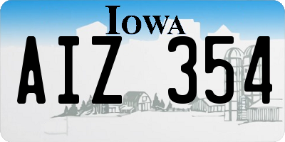 IA license plate AIZ354