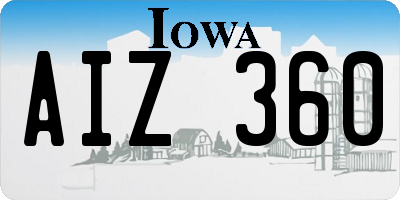 IA license plate AIZ360