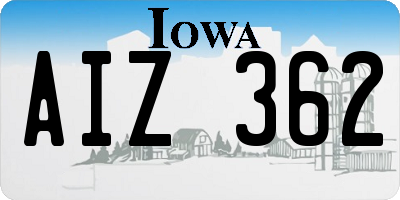 IA license plate AIZ362