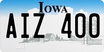 IA license plate AIZ400