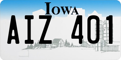 IA license plate AIZ401
