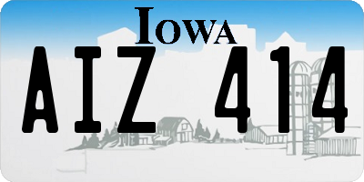 IA license plate AIZ414