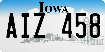 IA license plate AIZ458